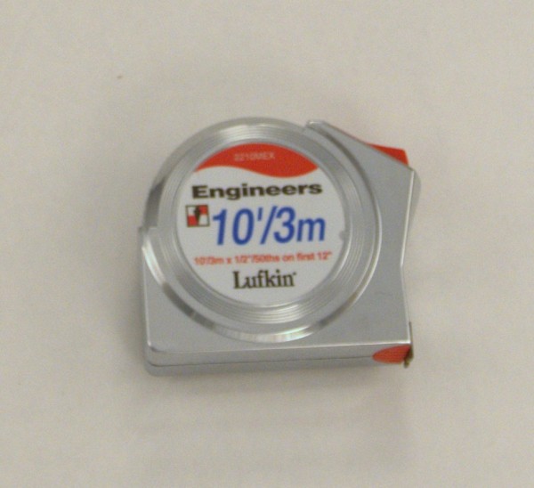 Retractable Metal Tape Measure 10ft/3m - Both Imperial and Metric Scale